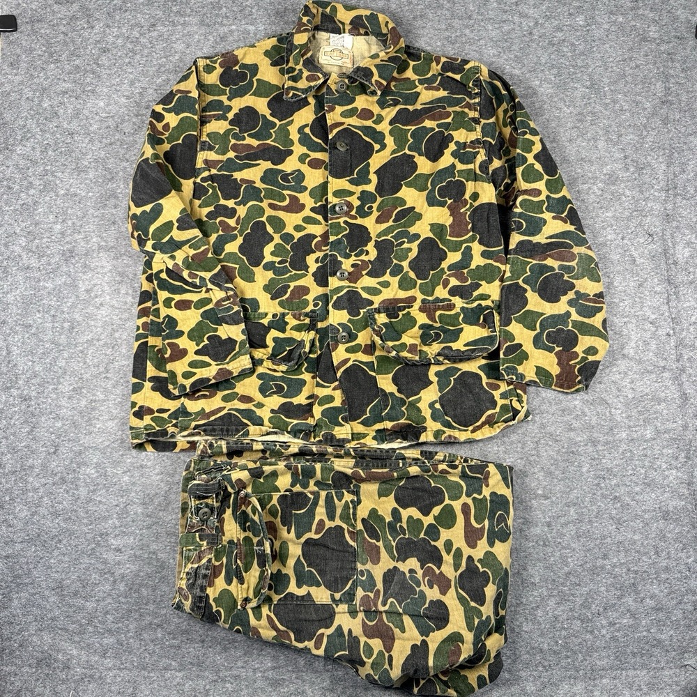 VTG SafTBak Pants Suit Top Mens XL Duck Camo Hunting Green Brown